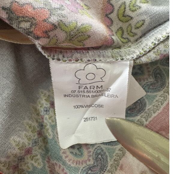 FARM RIO Womens Dress Mini Long Sleeve Cut Out Waist Bohemian Festival | P US S - Picture 8 of 12